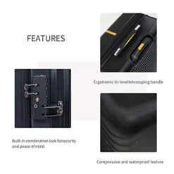 Hardside Expandable Luggage Set With Spinner Wheels, TSA Lock, Large Capacity, 20/26/30 ABS Suitcase, Black 9 Hardside Expandable Luggage Set With Spinner Wheels, TSA Lock, Large Capacity, 20/26/30 ABS Suitcase, Black -Luggage Factory 41mDF4uE6YL