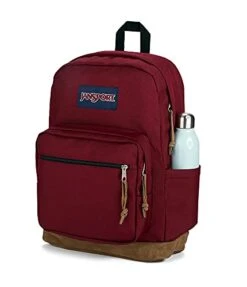 JanSport Right Pack Backpack - School, Travel, Work, Or Laptop Bookbag With Suede Leather Bottom With Water Bottle Pocket, Russet Red -Luggage Factory 41m eoD3viS