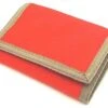 RFID Nylon Trifold Hook And Loop Wallet. W/Inside ID Window. Made In USA (Bright Orange With Coyote Brown Trim)