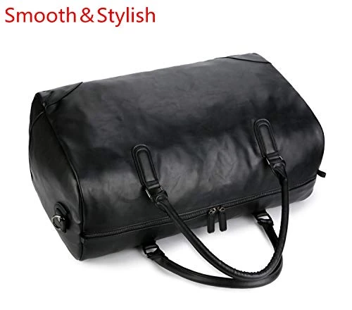 Baosha Hb-06 Pu Leather Travel Tote Bag Weekender Duffel Overnight Bag Carry On Bag (Black) 5 Baosha Hb-06 Pu Leather Travel Tote Bag Weekender Duffel Overnight Bag Carry On Bag (Black) - Image 5