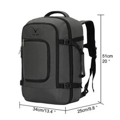 Hynes Eagle Travel Backpack 40L Flight Approved Carry On Backpack, Grey With 3PCS Packing Cubes 2018 -Luggage Factory 41n2KgWGy1L