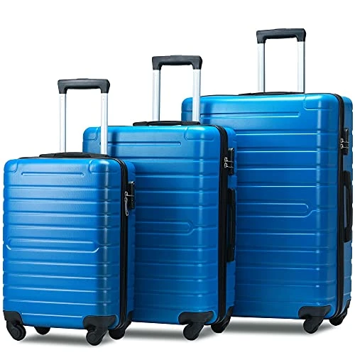 3 Piece Set Luggage Spinner Hardshell Lightweight Durable Suitcase TSA Lock, Women Men Teens Home Outdoor School Travel Carry On Luggage Sets, 20/24/28 Inch Deep Blue 1 3 Piece Set Luggage Spinner Hardshell Lightweight Durable Suitcase TSA Lock, Women Men Teens Home Outdoor School Travel Carry On Luggage Sets, 20/24/28 Inch Deep Blue