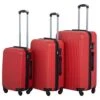 Suitcase Luggage Sets 3 Piece Travel Carry With Password Lock Lightweight Durable ABS Spinner 20 24 28 Inch,Red