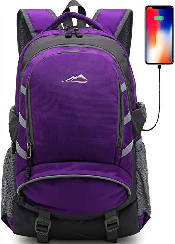ProEtrade Backpack Daypack For School College Laptop Travel, Computer Bookbag Bag With USB Charging Port Anti Theft Laptop Compartment Fits 15.6 Inch Notebook, Gifts For Men & Women (Purple) 1 ProEtrade Backpack Daypack For School College Laptop Travel, Computer Bookbag Bag With USB Charging Port Anti Theft Laptop Compartment Fits 15.6 Inch Notebook, Gifts For Men & Women (Purple)
