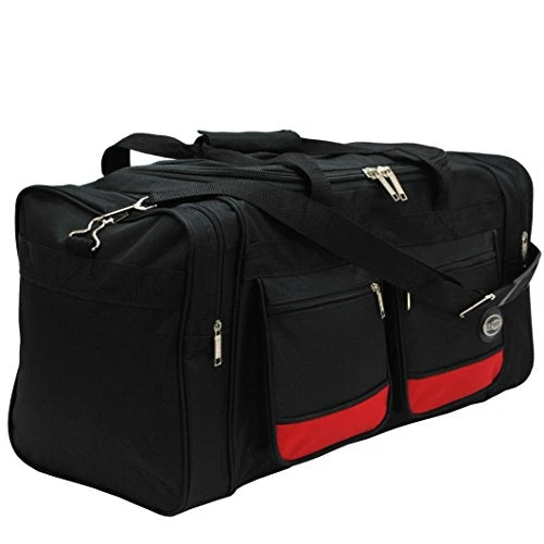 30-Inch Two-Tone Sports Duffel Bag/Travel Duffel/in 3 Colors (Black/Red) 5 30-Inch Two-Tone Sports Duffel Bag/Travel Duffel/in 3 Colors (Black/Red) - Image 5