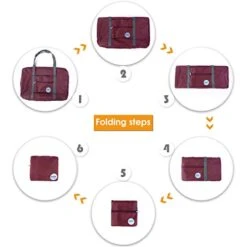 Wandf Foldable Travel Duffel Bag Luggage Sports Gym Water Resistant Nylon (Wine Red 2019) -Luggage Factory 41q6TJp03LL