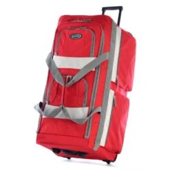 Olympia 33" 8 Pocket Rolling Duffel, Red