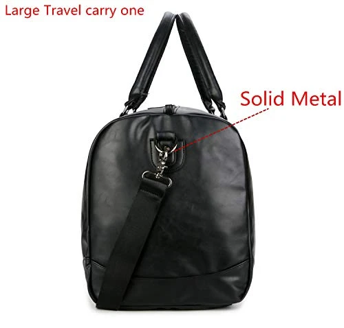Baosha Hb-06 Pu Leather Travel Tote Bag Weekender Duffel Overnight Bag Carry On Bag (Black) 3 Baosha Hb-06 Pu Leather Travel Tote Bag Weekender Duffel Overnight Bag Carry On Bag (Black) - Image 3