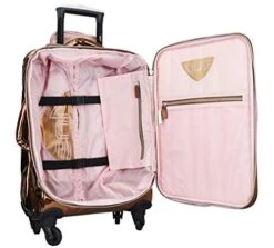 Vue Metallic Lightweight Spinner Carry On Luggage 3pc Carry On Set W/ 22" Luggage, Duffel Bag & Cosmetic Bag (Rose Gold) -Luggage Factory 41rpGYwNEGL