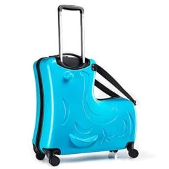 N/A AO WEI LA OW Duffel Bag For Kids Ride-On Suitcase Carry-On Luggage With Wheels Fits To Kids Aged 6-12 Years Old (Blue, 24 Inch). -Luggage Factory 41rxezceHSL