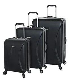 Regent Square Travel - Luggage Set Hard Shell With Spinner Goodyear Wheels - Set Of 3 Pieces - Hard Case - Black