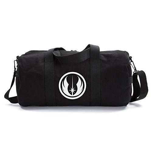 Jedi Order Logo Sport Heavyweight Canvas Duffel Bag In Black& White, Large 1 Jedi Order Logo Sport Heavyweight Canvas Duffel Bag In Black& White, Large