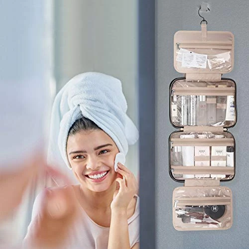 BAGSMART Toiletry Bag Travel Bag With Hanging Hook, Water-resistant Makeup Cosmetic Bag Travel Organizer For Accessories, Shampoo, Full Sized Container, Toiletries, Large 2 BAGSMART Toiletry Bag Travel Bag With Hanging Hook, Water-resistant Makeup Cosmetic Bag Travel Organizer For Accessories, Shampoo, Full Sized Container, Toiletries, Large - Image 2