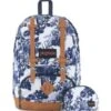 JanSport Baughman Laptop Backback - White Artist Rose