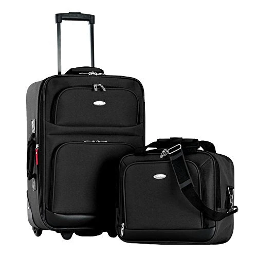 Olympia Let's Travel 2pc Carry-on Luggage Set, Black 1 Olympia Let's Travel 2pc Carry-on Luggage Set, Black