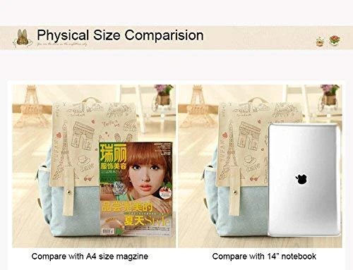 Fashion Cute Women's Bag Canvas Satchel Girls' Lovely Sweet Paris Style Design Backpack Schoolbag Rucksack Colleage Bags By DGQ 2 Fashion Cute Women's Bag Canvas Satchel Girls' Lovely Sweet Paris Style Design Backpack Schoolbag Rucksack Colleage Bags By DGQ - Image 2