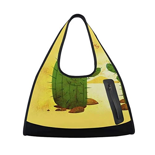 HUVATT Duffel Bags Cactus Hug Womens Gym Yoga Bag Fun Tote Beach Bag For Men 3 HUVATT Duffel Bags Cactus Hug Womens Gym Yoga Bag Fun Tote Beach Bag For Men - Image 3