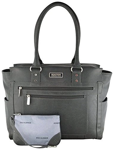 Kenneth Cole Reaction Tote And Tie Single Gusset Top Zip Computer Carry On Tote (Charcoal) 2 Kenneth Cole Reaction Tote And Tie Single Gusset Top Zip Computer Carry On Tote (Charcoal) - Image 2