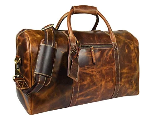 Leather Castle Genuine Vintage Men’s Duffel Sports Gym, Travel, Carry-on Luggage Bag, Light Brown 1 Leather Castle Genuine Vintage Men’s Duffel Sports Gym, Travel, Carry-on Luggage Bag, Light Brown