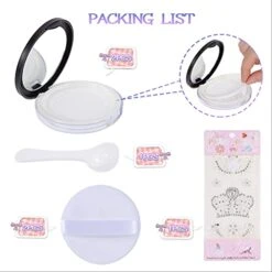 Empty Face Powder Compact With Puff-C.RAN Fire 0.17 Oz Portable Powder Puff And Container , Travel Powder Container With Mirror And Elasticated Net Sifter (2pcs,black) -Luggage Factory 41xG Ys15KS