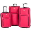 Travelers Club Genova 3-Piece Softside Expandable Luggage Set, Red, (20/26/29)