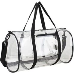Eastsport Clear Duffel 18" With Removable Adjustable Crossbody Strap (from 28" To 52"), Black