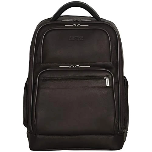 Kenneth Cole Reaction Colombian Leather Double Gusset 15.6” Computer Backpack, Brown One Size 1 Kenneth Cole Reaction Colombian Leather Double Gusset 15.6” Computer Backpack, Brown One Size