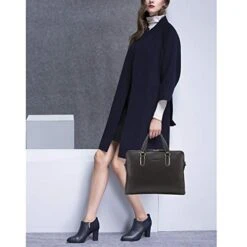 Banuce Black Soft Genuine Leather Briefcase For Women Men Business Work 14" Laptop Messenger Bag 15 Banuce Black Soft Genuine Leather Briefcase For Women Men Business Work 14" Laptop Messenger Bag -Luggage Factory 41yhjGNvL4L