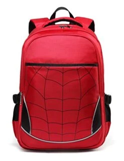 Kids Backpack For Boys Elementary School Bags Durable Kindergarten Bookbags (Red)