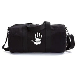 Jeep Wave Hand High Five Army Heavyweight Cotton Canvas Duffel Bag, Black Medium