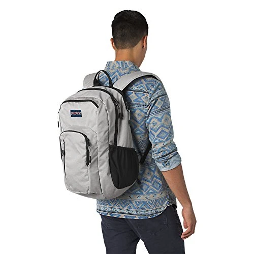 Jansport Js00T69G3F6 Recruit Laptop Backpack, Grey Heathered Poly 4 Jansport Js00T69G3F6 Recruit Laptop Backpack, Grey Heathered Poly - Image 4