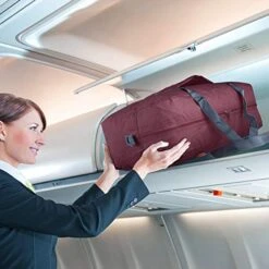 Wandf Foldable Travel Duffel Bag Luggage Sports Gym Water Resistant Nylon (Wine Red 2019) -Luggage Factory 51000LS5XaL