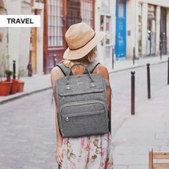LOVEVOOK Laptop Backpack Womens Computer Bag Nurse Teacher Backpack Purse Laptop Bookbag, 17 Inch, Plait Grey 9 LOVEVOOK Laptop Backpack Womens Computer Bag Nurse Teacher Backpack Purse Laptop Bookbag, 17 Inch, Plait Grey -Luggage Factory 5112BH8cyHL