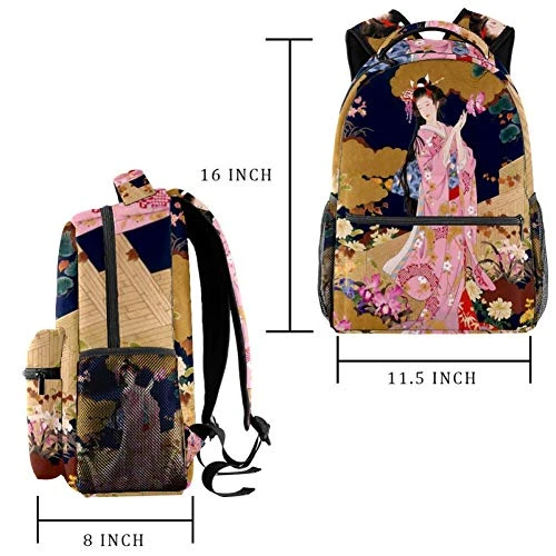 LORVIES Japanese Geisha Girl Backpacks For Traveling Hiking Shopping 6 LORVIES Japanese Geisha Girl Backpacks For Traveling Hiking Shopping - Image 6