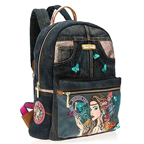 Denim Back Pack For Women With Multiple Compartments And Adjustable Shoulder Straps 2 Denim Back Pack For Women With Multiple Compartments And Adjustable Shoulder Straps - Image 2