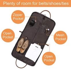 Carry On Garment Bag For Business Travel S-ZONE Canvas Leather Men Suit Cover 12 Carry On Garment Bag For Business Travel S-ZONE Canvas Leather Men Suit Cover -Luggage Factory 511hdhXGJNL