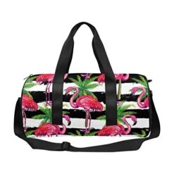 INTERESTPRINT Tropical Flamingo And Palm Tre Travel Duffel Bag, Waterproof Bag -Luggage Factory 512DDNzNTkL