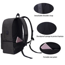 Laptop Backpack-Beyle Anti-Theft Water Resistant Travel Laptop Backpack With USB Charging Port -Luggage Factory 512ZdSjIvcL