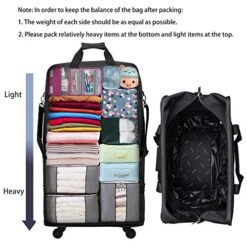 Hanke Expandable Foldable Suitcase Luggage Rolling Travel Bag Duffel Tote Bag For Men Women Lightweight Carry-on Suitcase Large Capacity Luggage With Universal Wheel(Black) -Luggage Factory 512w8Mk7ofL