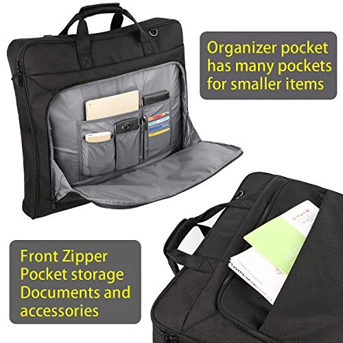Garment Bags, Large Suit Travel Bag With Pockets & Shoulder Strap, MATEIN Professional Foldable Carry On Bag For Business Trip, Waterproof Luggage Bags For Travel For Men Women, Black 6 Garment Bags, Large Suit Travel Bag With Pockets & Shoulder Strap, MATEIN Professional Foldable Carry On Bag For Business Trip, Waterproof Luggage Bags For Travel For Men Women, Black - Image 6