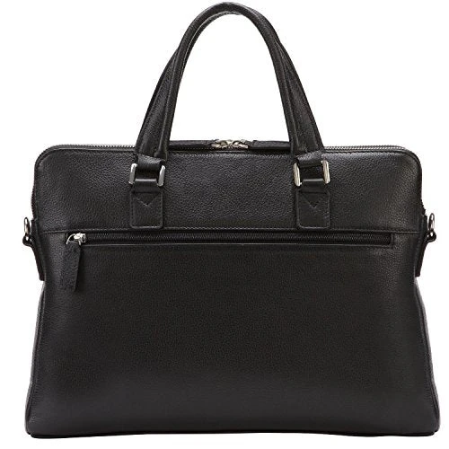 Banuce Black Soft Genuine Leather Briefcase For Women Men Business Work 14" Laptop Messenger Bag 3 Banuce Black Soft Genuine Leather Briefcase For Women Men Business Work 14" Laptop Messenger Bag - Image 3