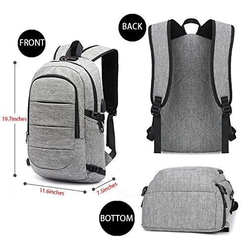 C-Space Business Waterproof Resistant Polyester Laptop Backpack With Usb Charging Port And Lock 3 C-Space Business Waterproof Resistant Polyester Laptop Backpack With Usb Charging Port And Lock - Image 3