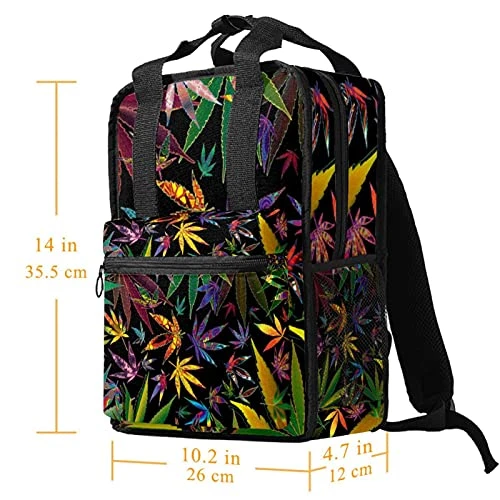 LORVIES Marijuana Cannabis Leaves School Bag For Student Bookbag Teens Travel Backpack Casual Daypack Travel Hiking Camping 4 LORVIES Marijuana Cannabis Leaves School Bag For Student Bookbag Teens Travel Backpack Casual Daypack Travel Hiking Camping - Image 4