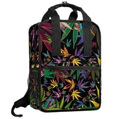 LORVIES Marijuana Cannabis Leaves School Bag For Student Bookbag Teens Travel Backpack Casual Daypack Travel Hiking Camping