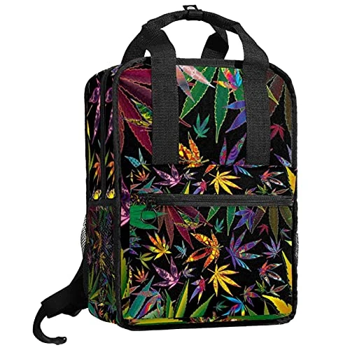 LORVIES Marijuana Cannabis Leaves School Bag For Student Bookbag Teens Travel Backpack Casual Daypack Travel Hiking Camping 1 LORVIES Marijuana Cannabis Leaves School Bag For Student Bookbag Teens Travel Backpack Casual Daypack Travel Hiking Camping