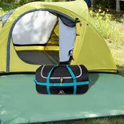 REDCAMP 85L Foldable Duffle Bag With Wheels 26", 1680D Oxford Collapsible Large Duffel Bag With Rollers For Camping Travel Gear, Black -Luggage Factory 517kFgKbhQL