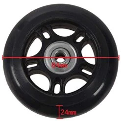 F-ber Luggage Suitcase Wheels Replacement Kit 75x24mm/2.95"x0.94" W/ABEC 608zz Inline Outdoor Skate Replacement Wheels, One Set Of (2) Wheels (OD:75 W:24 ID:6 Axles:35&40mm) -Luggage Factory 517oboWA5fL