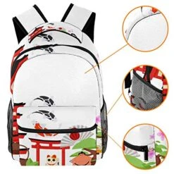 LORVIES Japanese Traditional Objects Bookbags Student Daypack Backpacks For Boys Girls -Luggage Factory 518 uQvXivL