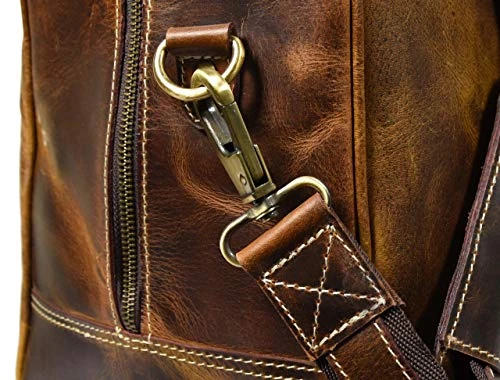 Leather Castle Genuine Vintage Men’s Duffel Sports Gym, Travel, Carry-on Luggage Bag, Light Brown 7 Leather Castle Genuine Vintage Men’s Duffel Sports Gym, Travel, Carry-on Luggage Bag, Light Brown - Image 7
