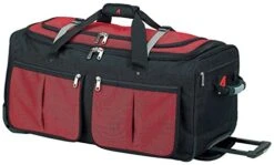 Athalon Luggage 29 Inch 15 Pocket Duffel, Red/Black, One Size